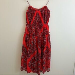 Banana Republic Red Paisley Midi Dress